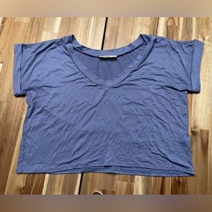 Blooms in the City Crop Top with Rolled Sleeves, Size Medium